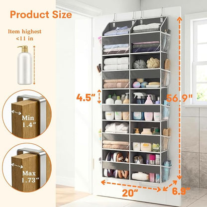 Over the Door Organizer 5 Tiers, Extra Large Behind Door Storage of 10 - Image 4