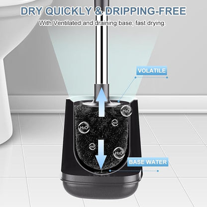 SetSail Toilet Brush and Holder 2 Pack, Self Closing Lid Toilet Bowl Brushes - Image 5