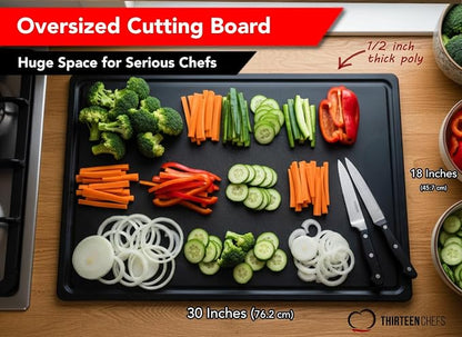 Thirteen Chefs Extra Large 30 x 18 Inch Grooved Cutting Board - Image 2