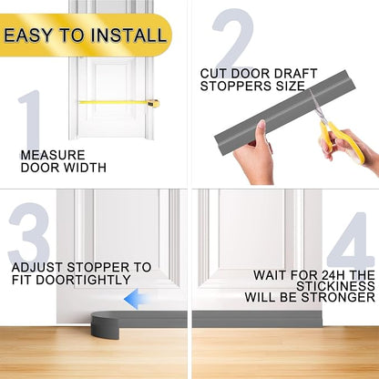 Door Draft Stopper, Door Sweep for Bottom, Weather Stripping Doors Seal Draft - Image 6