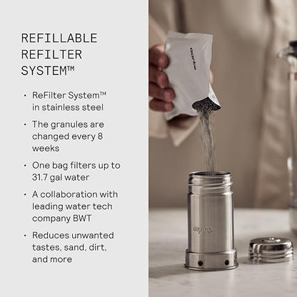 Aarke Purifier Regular Glass Pitcher Bundle w/Steel Filter, 3 Enriched + 1 Pure - Image 3