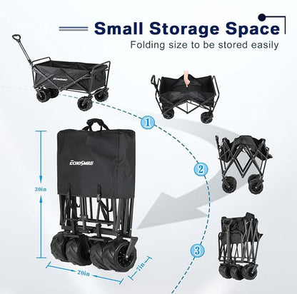 EchoSmile Heavy Duty 350 Lbs Capacity Collapsible Wagon, Outdoor Folding - Image 4
