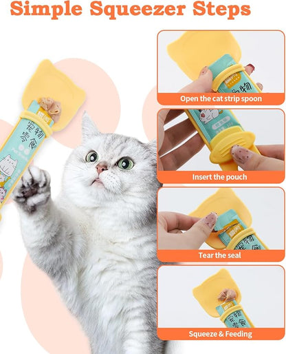 6 PCS Cat Food Can Covers Lids Set, Cat Bar Squeezer, Stainless Steel Wet Food - Image 6