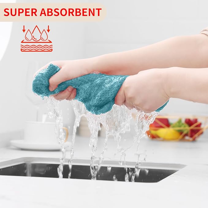Homaxy 100% Cotton Waffle Weave Kitchen Dish Cloths, Ultra Soft Absorbent Quick - Image 3