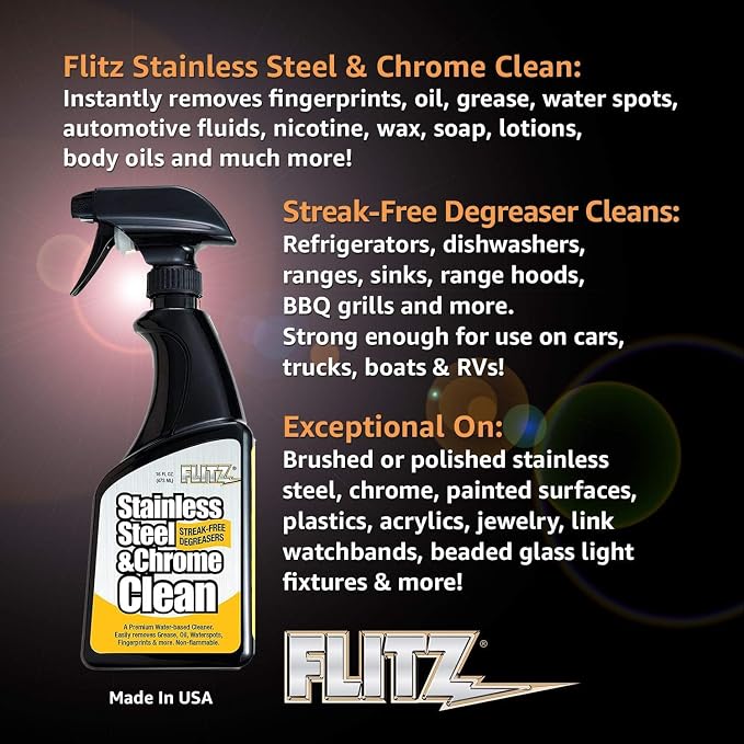 Flitz Stainless Steel & Chrome Clean - 16oz Bottle - Image 7