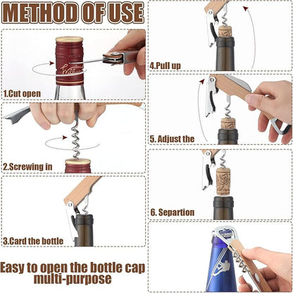 12 Pcs Wood Wine Bottle Opener Bachelor Groomsmen Gift 4 in 1 Corkscrew Wine - Image 3