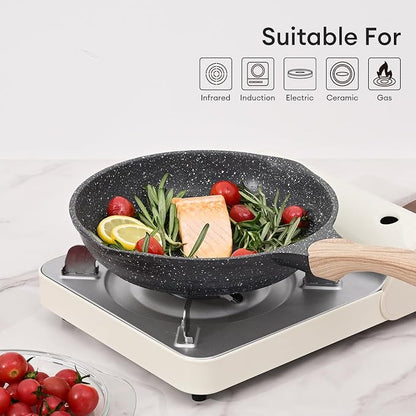 JEETEE Non Stick Frying Pan Set, Frying Pans Nonstick, Omelette Skillet - Image 7
