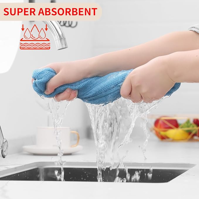 Homaxy 100% Cotton Waffle Weave Kitchen Dish Cloths, Ultra Soft Absorbent Quick - Image 3