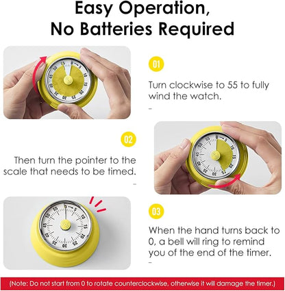 Visual Timer, Teeloray 60-Minute Countdown Timer, Kitchen Timer - Image 4