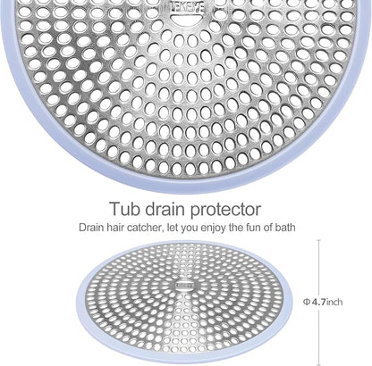 LEKEYE Shower Drain Hair Catcher | Strainer | Shower Stall Drain Cover | - Image 3