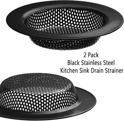 2 Pcs Black Stainless Steel Mesh Sink Drain Strainer, 3.54" Top/2.16" Kitchen - Image 6