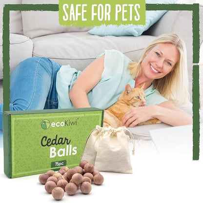 ecoKiwi Cedar Balls for Clothes Storage 75 Pack - Image 4