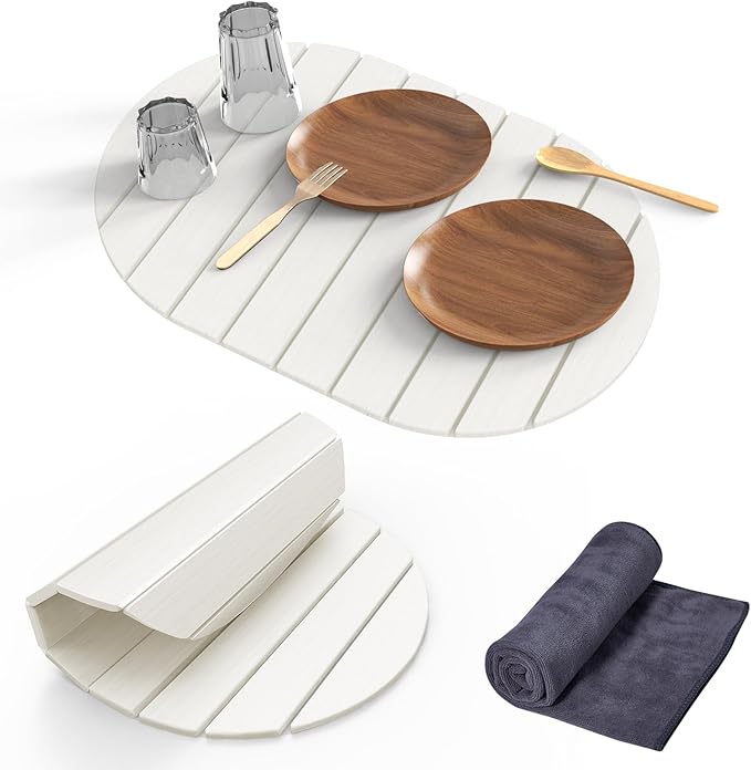 Stone Dish Drying Mat for Kitchen Counter, Versatile Stone Drying Mats for Cups by Cecnamt