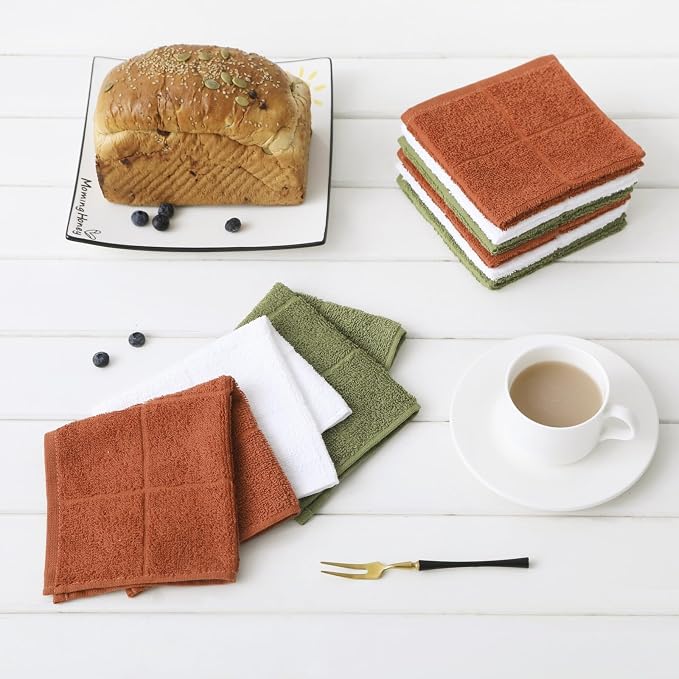 Glynniss Kitchen Dish Cloths Highly Absorbent Dish Rags 100% Cotton Wash Cloths - Image 4