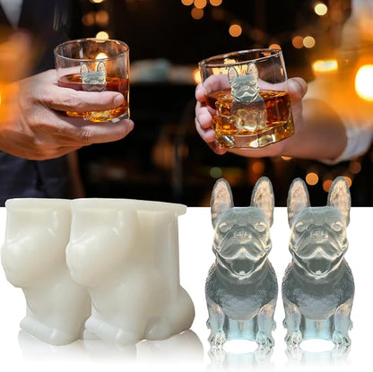 3D French Bulldog Ice Cube Molds Tray Silicone by SIUPER