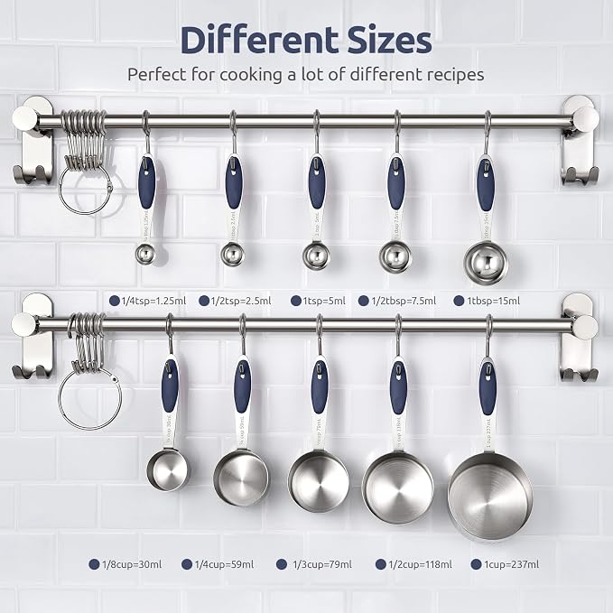 U-Taste Measuring Cups and Spoons: Food Grade 18/8 Stainless Steel Metal - Image 2