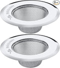 Mesh Sink Strainer Set of 2, MSY BIGSUNNY Stainless Steel Kitchen Sink Strainer Kitchen Drain Strainer with Large Wide Rim 4.5 inch Diameter for Kitchen Sinks