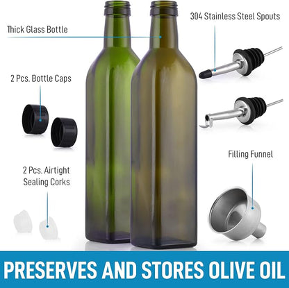 Zulay Kitchen (2 pack 17oz Olive Oil Dispenser Bottle - Image 2