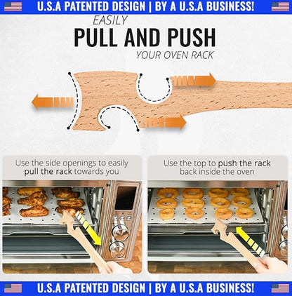 Wooden Oven Rack Puller Stick, Push Pull Tool - Image 2