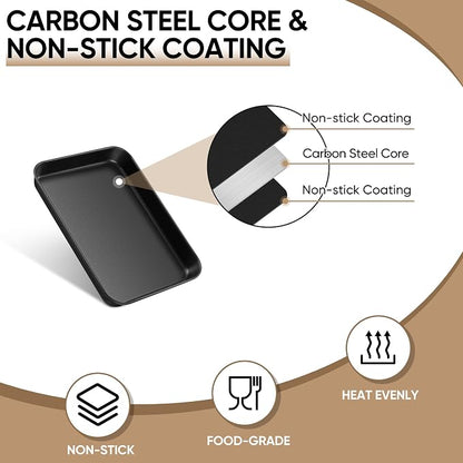 E-far Baking Sheet Set of 2, Nonstick Carbon Steel Baking Trays - Image 3