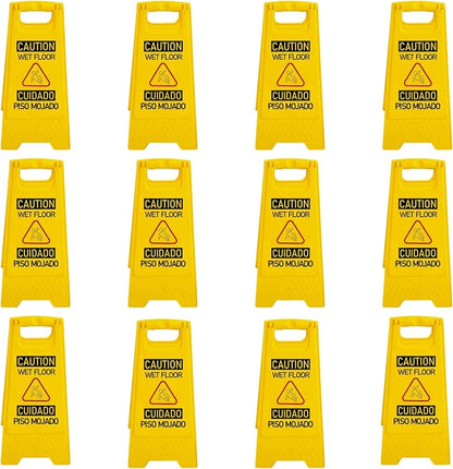 12 Pack A-Frame Caution Wet Floor Safety Signs，Foldable Double Sided Warning by OranclUS