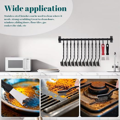 40 Pcs Mini Wire Brush Stainless Steel Brush Set, Curved Handle Masonry Brush - Image 5