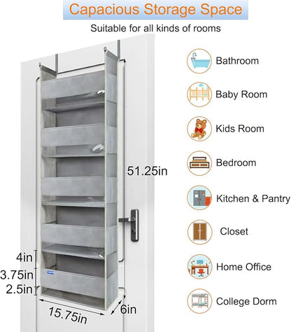 Extra Large Over The Door Organizer Storage 5-Shelves and 10 Side Pockets - Image 6