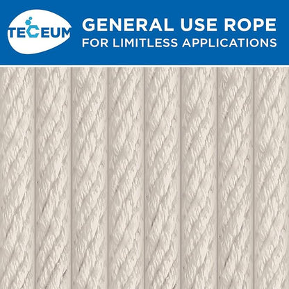 TECEUM 500lb Cotton Rope 3/16” – 50 FT | 100 FT– Strong All-Purpose Braided - Image 9