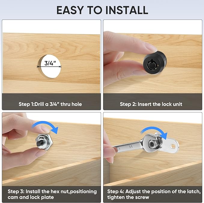 PTEROMY 12 Pack Cabinet Lock - Image 6