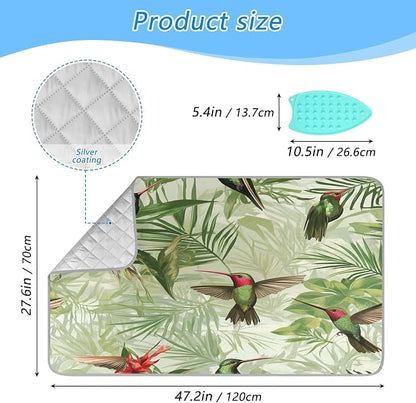 Green Anna Hummingbird and Palm Leaves Ironing Mat Thickened Ironing Blanket - Image 2