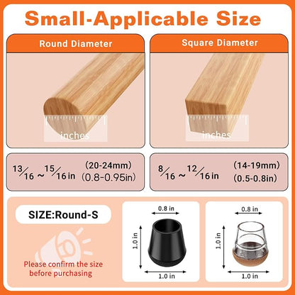 Chair Leg Floor Protectors Small 24Pcs, Silicone Chair Leg Protectors - Image 2