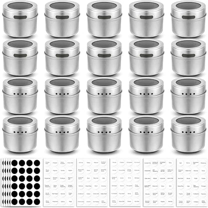 Bekith 20 Pack Magnetic Spice Jars, Magnetic Spice Containers by Bekith