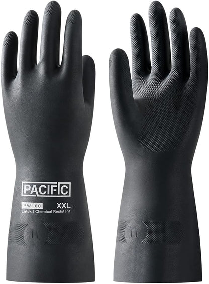 PACIFIC PPE Chemical Resistant Gloves, Heavy Duty Industrial Rubber Gloves by PACIFICPPE