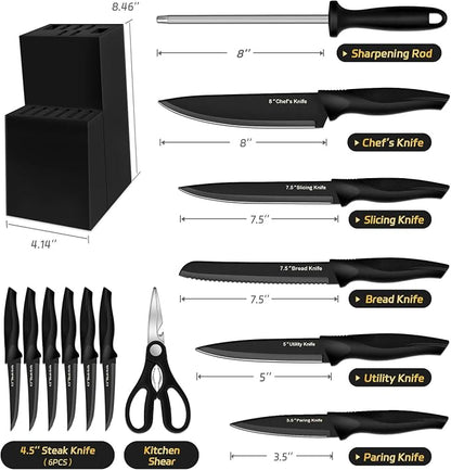 XANAPON Knife Set, 14 Pieces Kitchen Knife Set, High Carbon German Stainless - Image 2