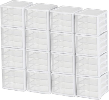 Sterilite ClearView Compact Stacking 3 Drawer Storage Organizer System by Sterilite