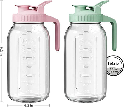 2 Pack - 64oz Glass Breast Milk Pitcher - Wide Mouth - Image 2
