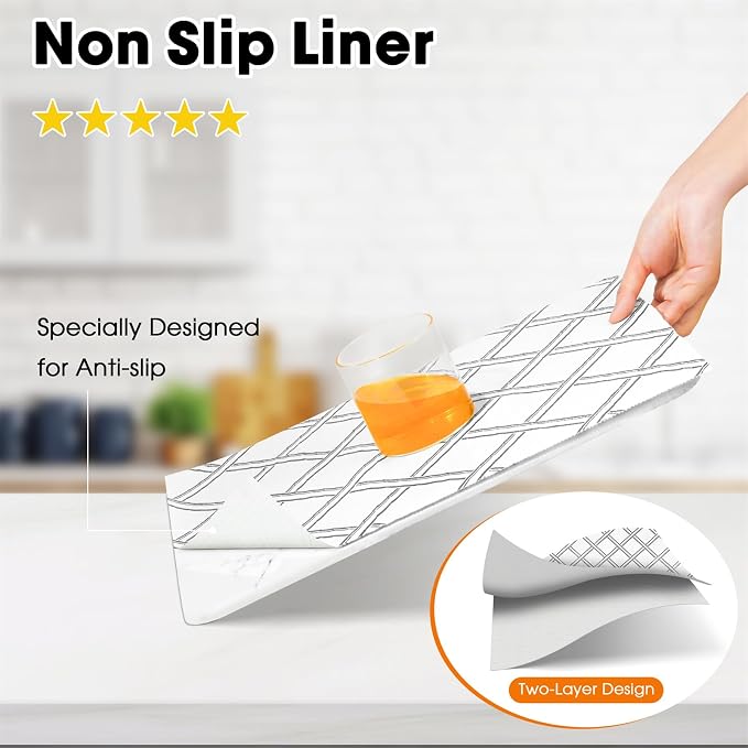 Drawer and Shelf Liner for Kitchen Cabinets Non-Adhesive, Non-Slip Cabinet - Image 2