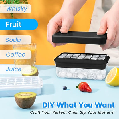 Ice Cube Tray with Lid and Bin, PHINOX 56 pcs Ice Trays - Image 4