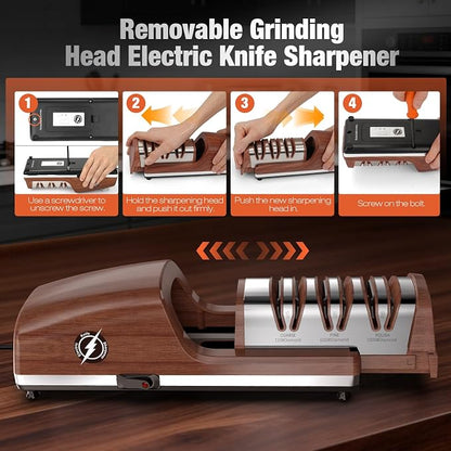 Replaceable Sharpener Electric Knife Sharpener, 3-Stage - Image 3