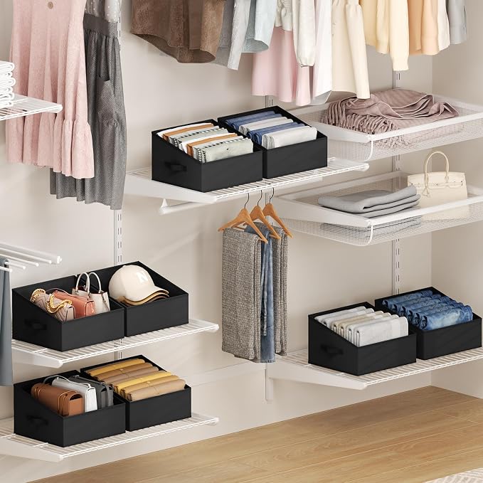 DIMJ Trapezoid Storage Bins for closet shelves, Closet Organzier Bins - Image 6