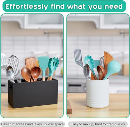 ALELION Black Kitchen Utensil Holder - Image 3
