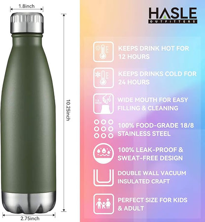 HASLE OUTFITTERS 17oz Stainless Steel Water Bottles Bulk, Vacuum Insulated - Image 5