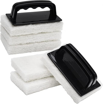 YoleShy Handled Scrubber Set, Non-Scratch Bathroom Scrubbing Pads, Bathtub by YoleShy