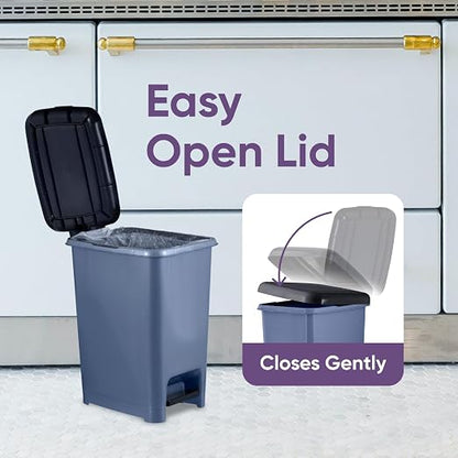 Superio Slim Trash Can with Foot Pedal – 2.5 Gallon Step-On Trash Bin with Lid - Image 7