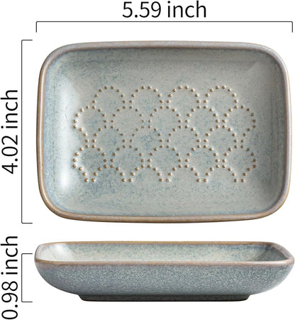 Gomakren Soap Dish for Shower, Ceramic Soap Dishes for Bar Soap Sponge - Image 2