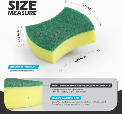 300 Pack Kitchen Cleaning Sponges, Eco Non-Scratch - Image 3