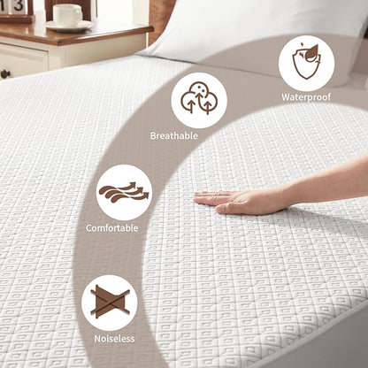 BEDLORE California King Mattress Protector, Waterproof Noiseless Mattress Cover - Image 2