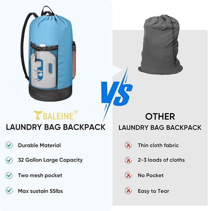 BALEINE 120L Laundry Bag Backpack, 900D Oxford Fabric Large Travel Laundry Bags - Image 5
