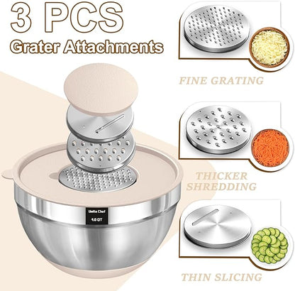 Umite Chef Mixing Bowls with Airtight Lids Set, Non-Slip Bottoms, 1.5QT - Image 3