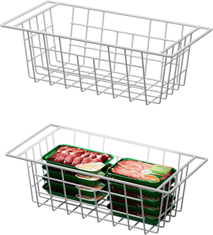 SANNO 17.5in Chest Freezer Basket, Freezer Organizer Bins, Sturdy Metal Wire by SANNO